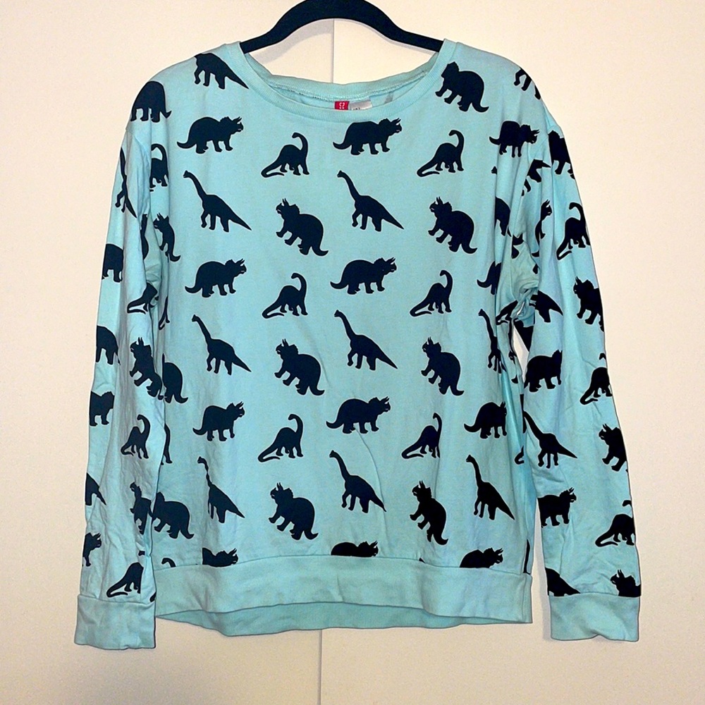 Dinosaur Sweatshirt - H&M - Light Blue - Size Small